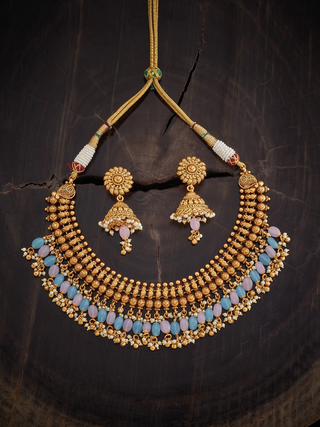 

Kushal's Fashion Jewellery Beaded Jewellery Set, Gold