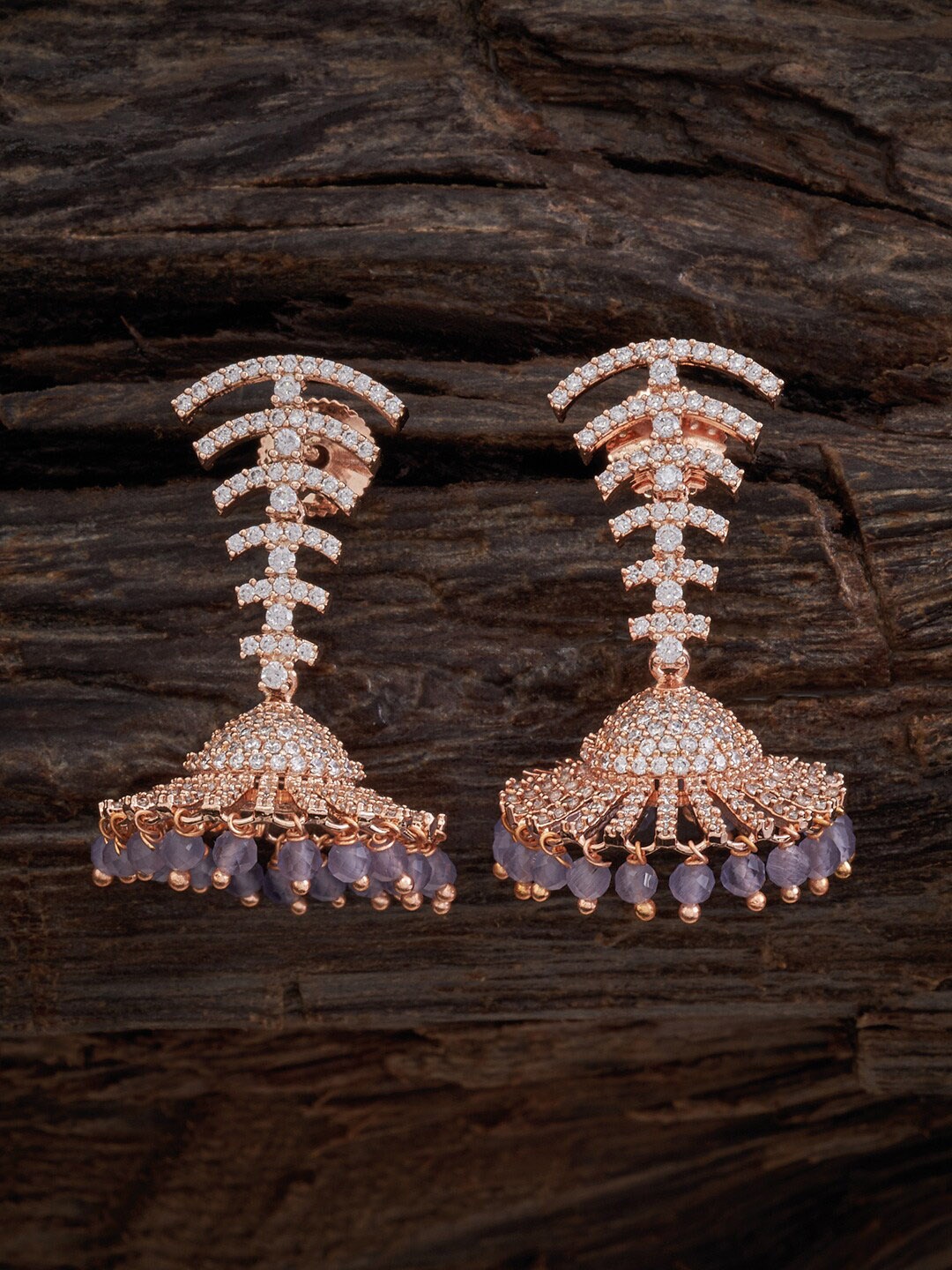 

Kushal's Fashion Jewellery Rose Gold-Plated Classic Jhumkas Earrings