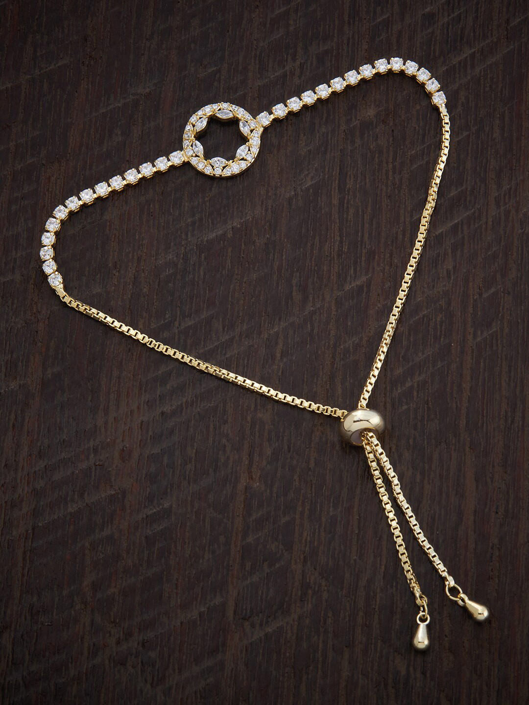 

Kushal's Fashion Jewellery Gold-Plated Cubic Zirconia Wraparound Bracelet
