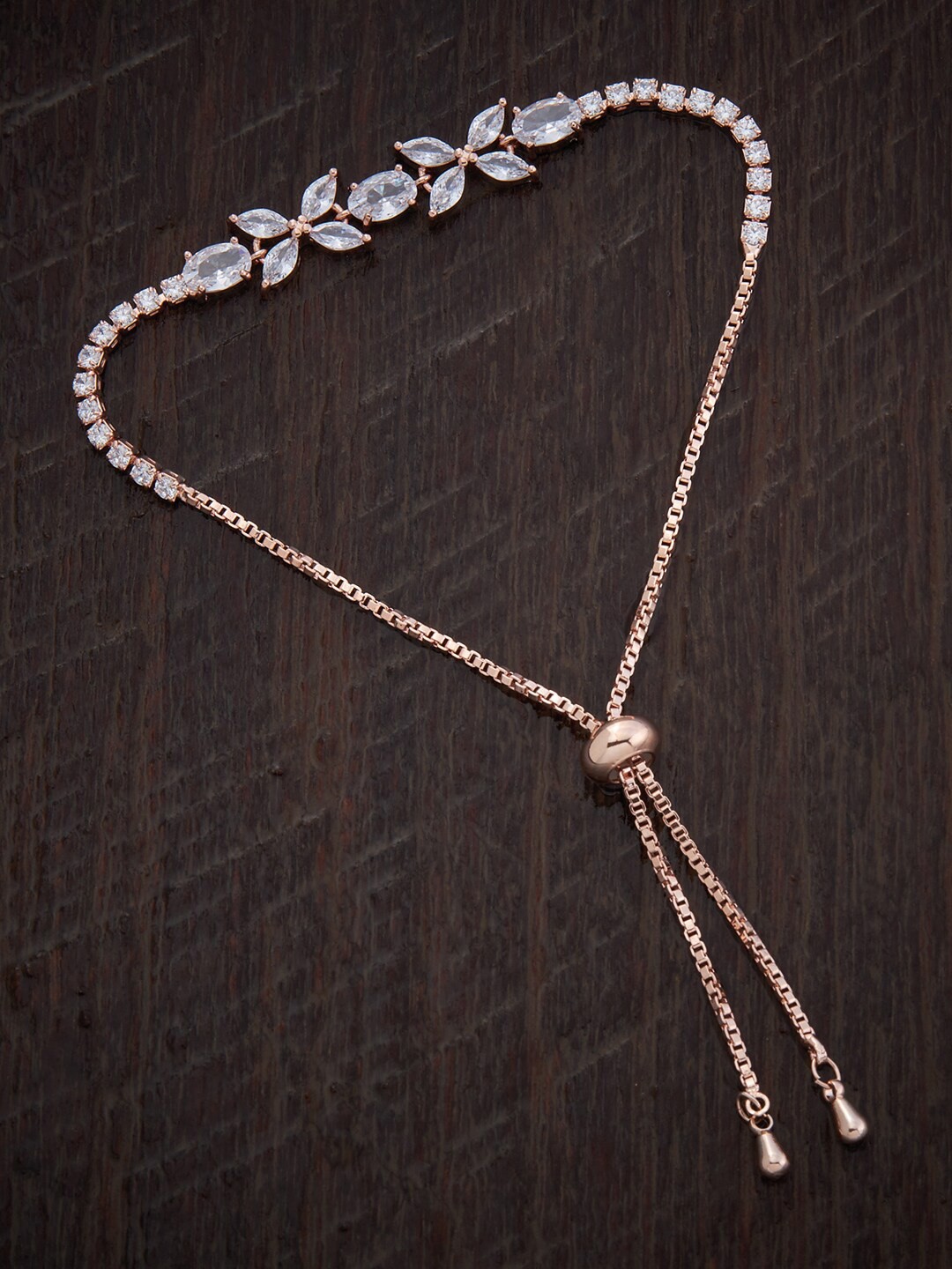 

Kushal's Fashion Jewellery Women Rose Gold-Plated Cubic Zirconi Wraparound Bracelet