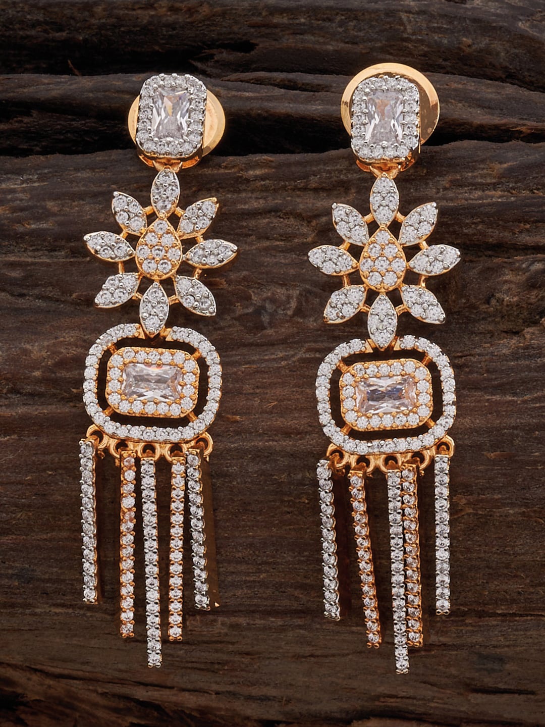 

Kushal's Fashion Jewellery Rose Gold-Plated Contemporary Drop Earrings, White