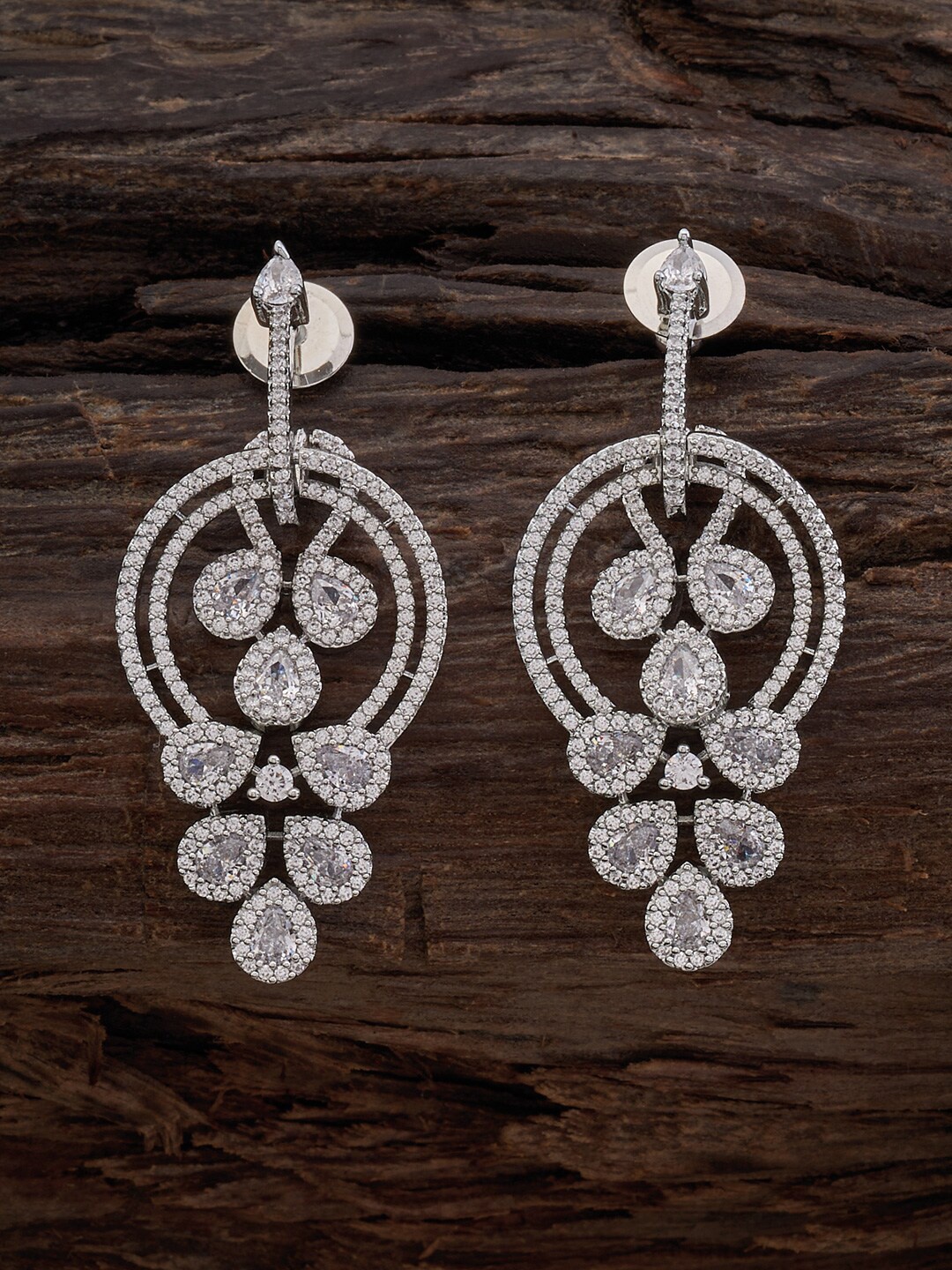 

Kushal's Fashion Jewellery Silver-Plated Teardrop Contemporary Dropped Earrings