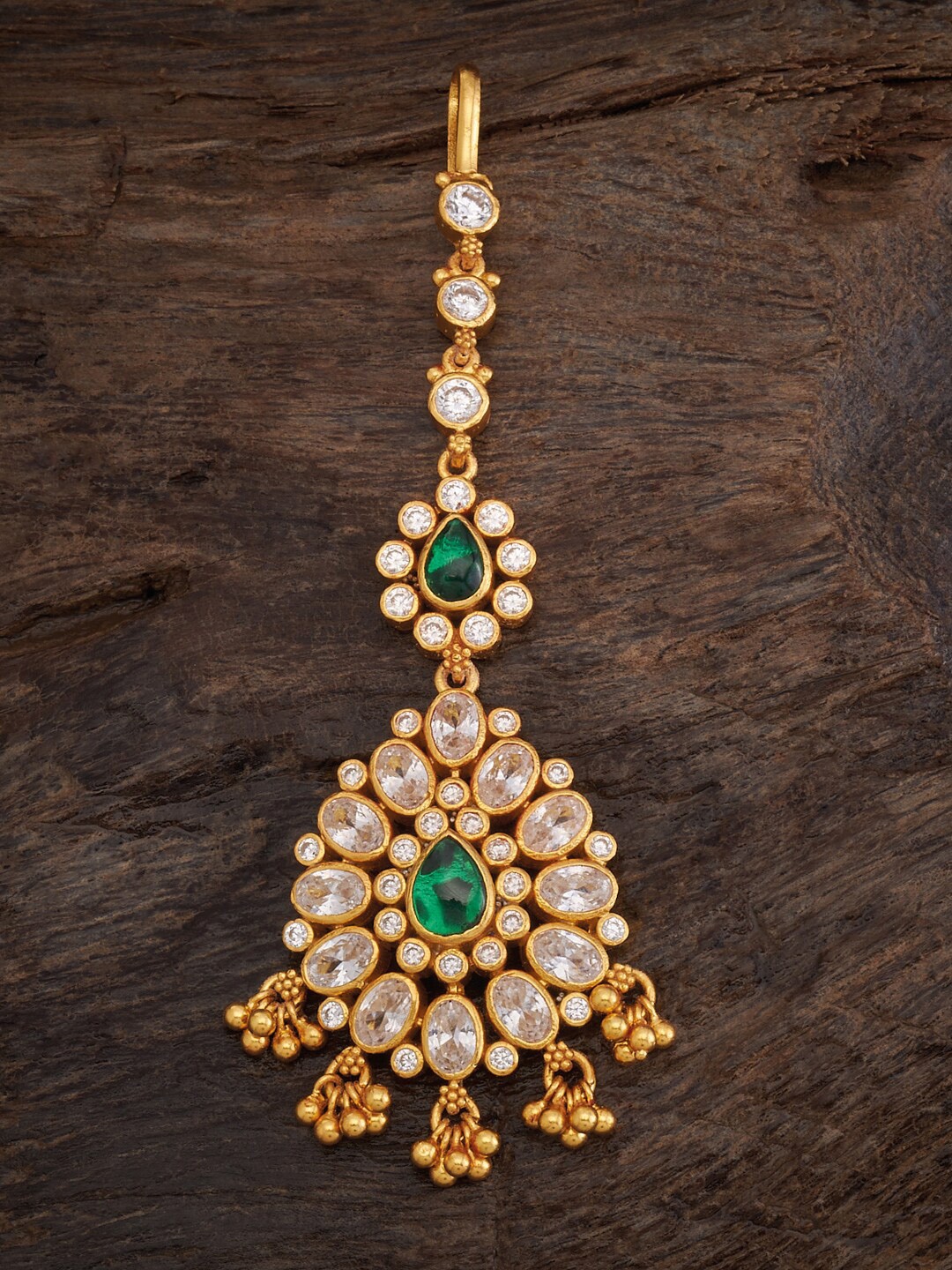 

Kushal's Fashion Jewellery Stone-Studded Maang Tikka, Gold