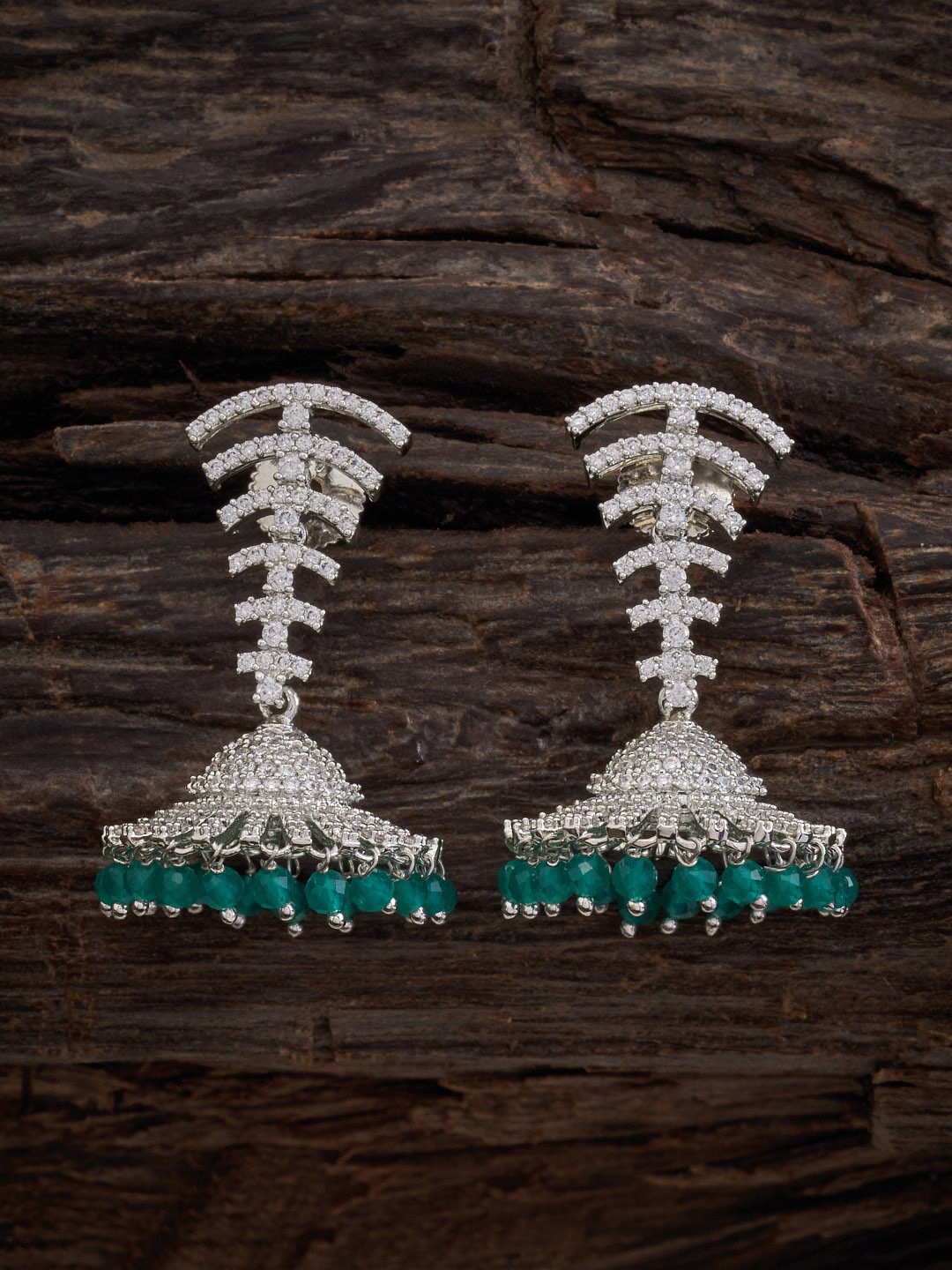 

Kushal's Fashion Jewellery Rose Gold-Plated Classic Jhumkas Earrings, Green