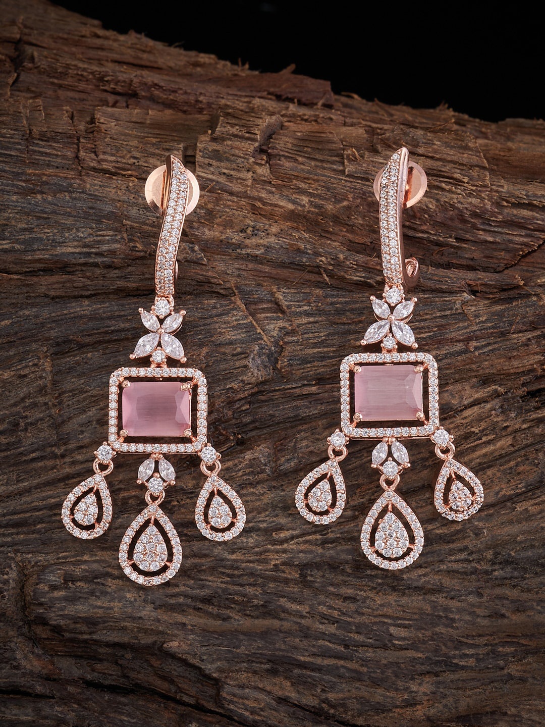 

Kushal's Fashion Jewellery Rose Gold-Plated Contemporary Drop Earrings