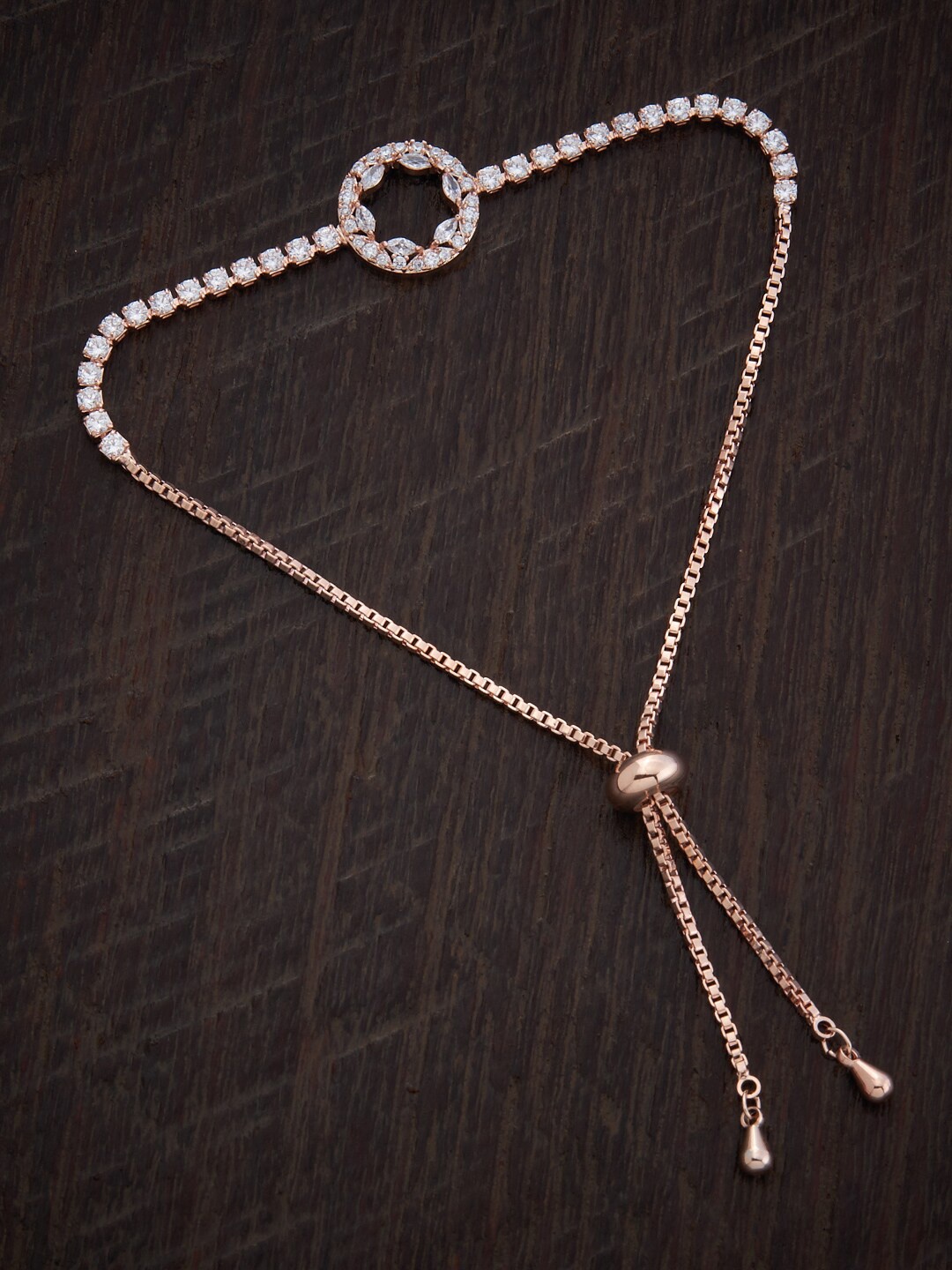 

Kushal's Fashion Jewellery Women Rose Gold-Plated Cubic Zirconia Wraparound Bracelet