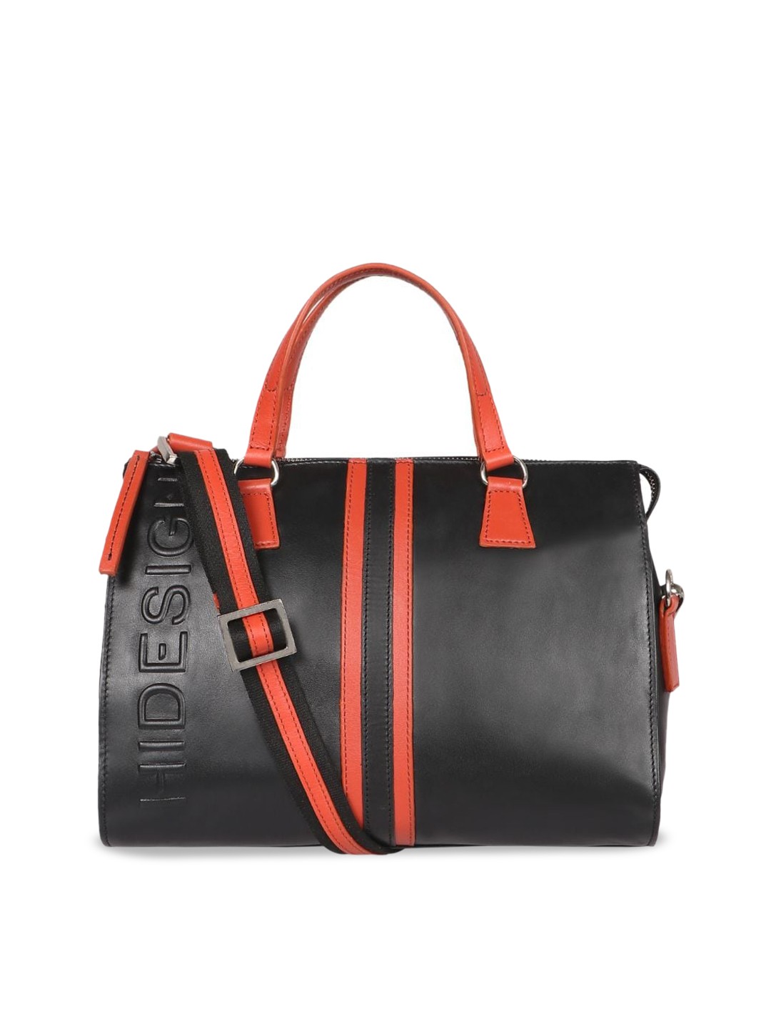 

Hidesign Textured Leather Shopper Handheld Bag, Black