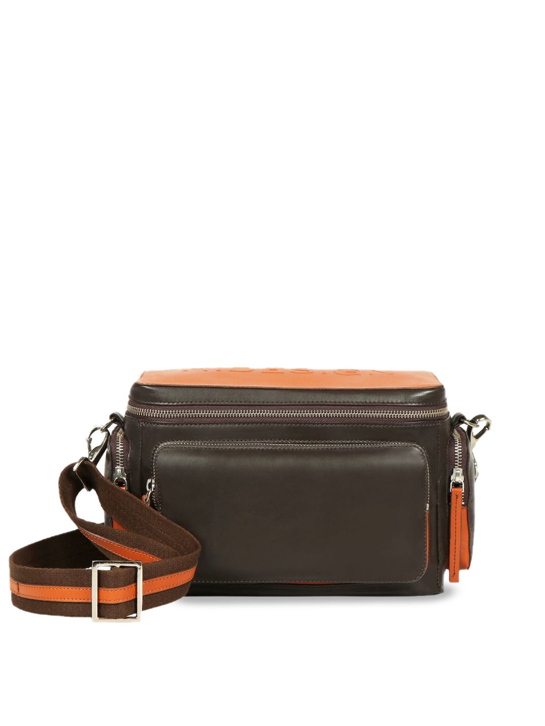 

Hidesign LORDS Leather Structured Sling Bag, Brown