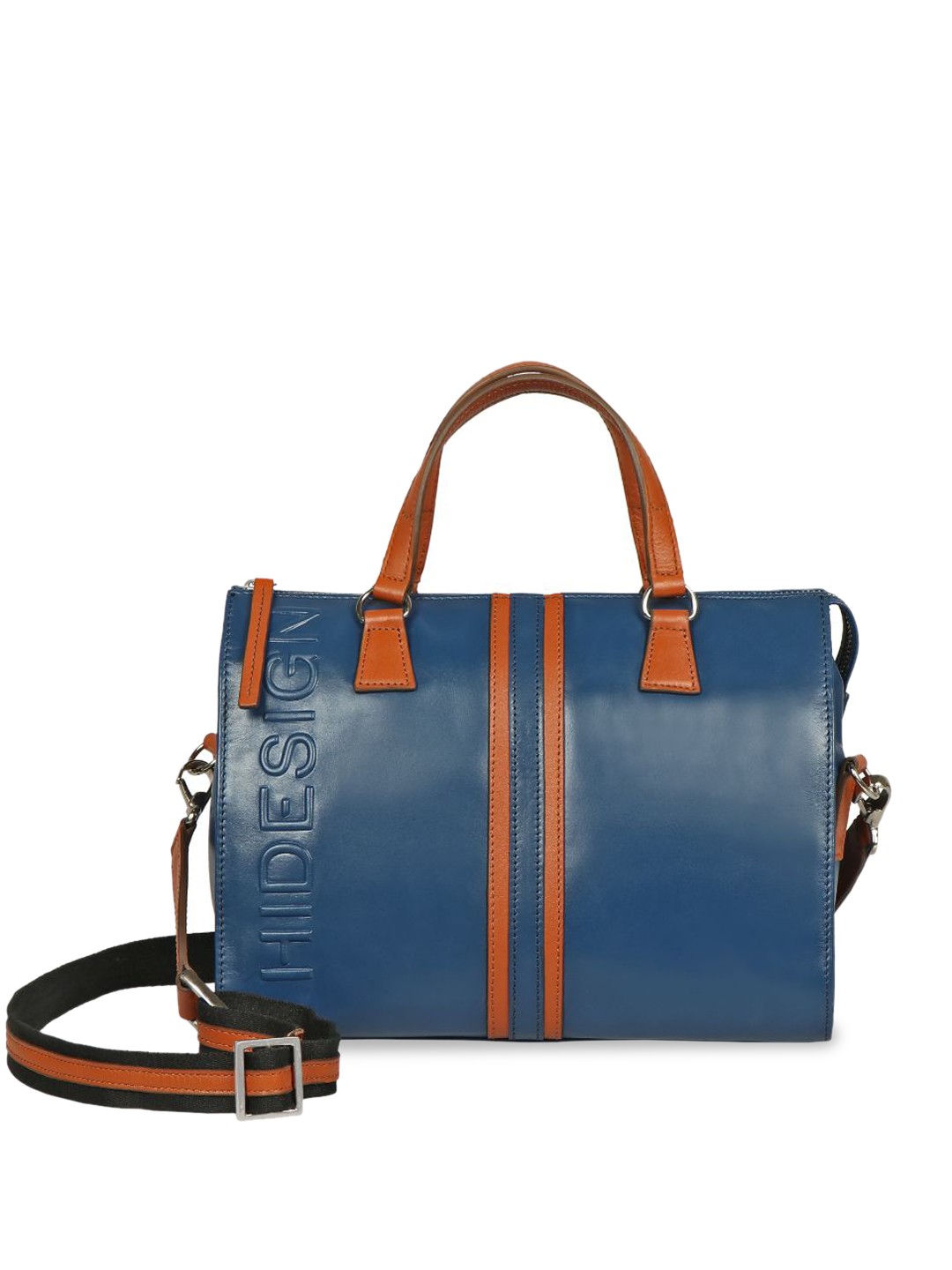 

Hidesign HARLEM Leather Structured Handheld Bag, Navy blue