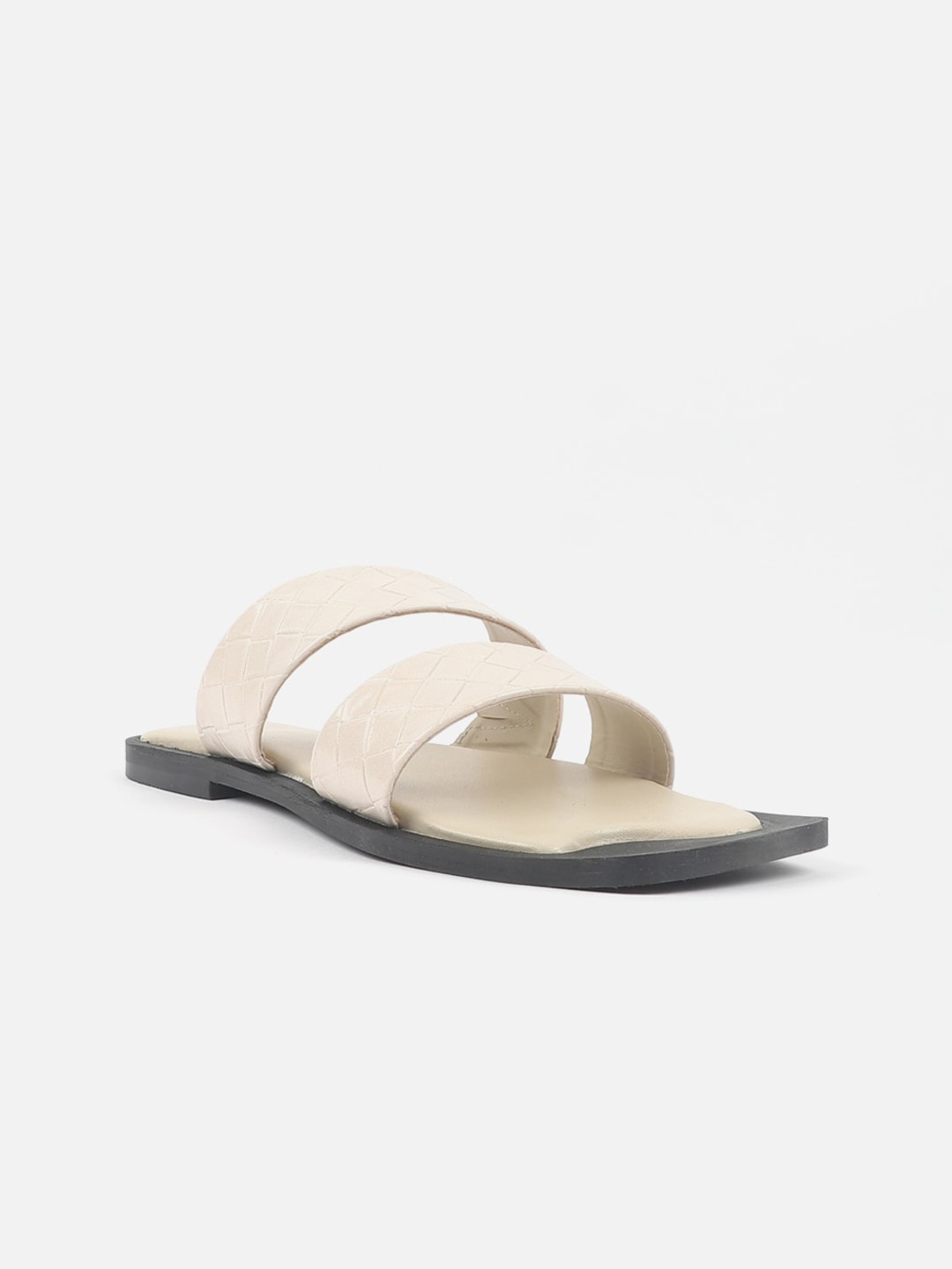 

Carlton London Textured Open Toe Flats, Beige