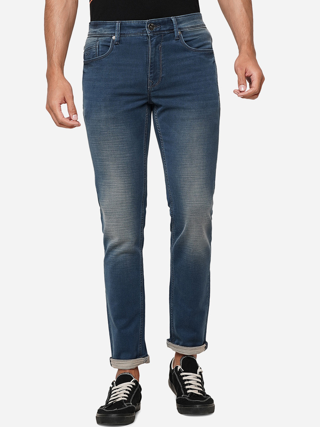 

JADE BLUE Men Mid-Rise Slim Fit Heavy Fade Clean Look Stretchable Jeans