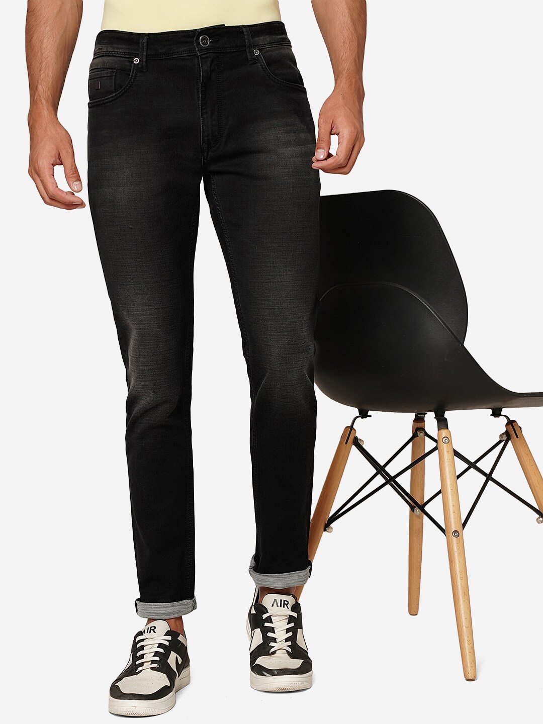 

JADE BLUE Men Slim Fit Heavy Fade Clean Look Stretchable Jeans, Grey