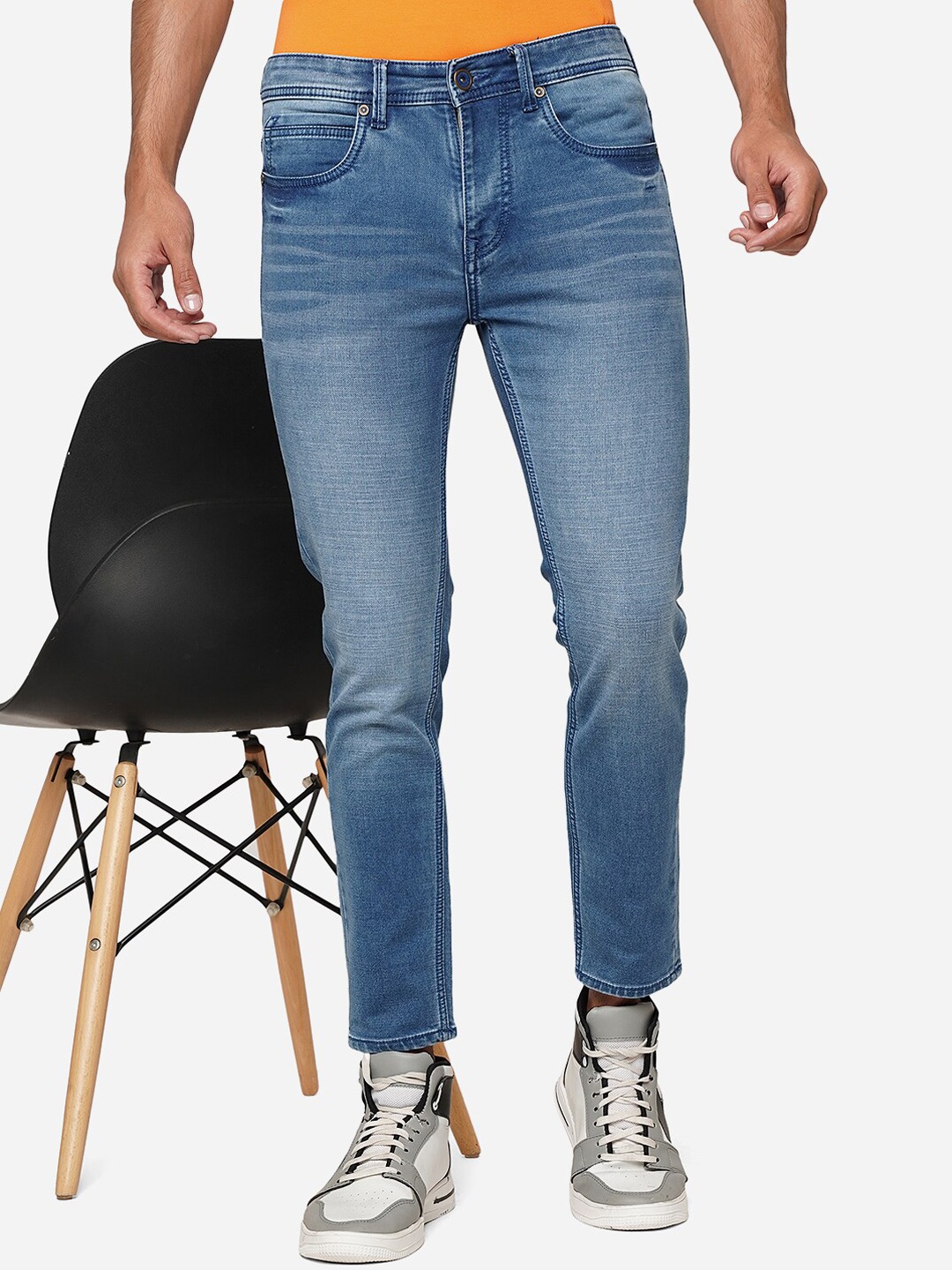 

JADE BLUE Men Slim Fit Heavy Fade Clean Look Stretchable Jeans