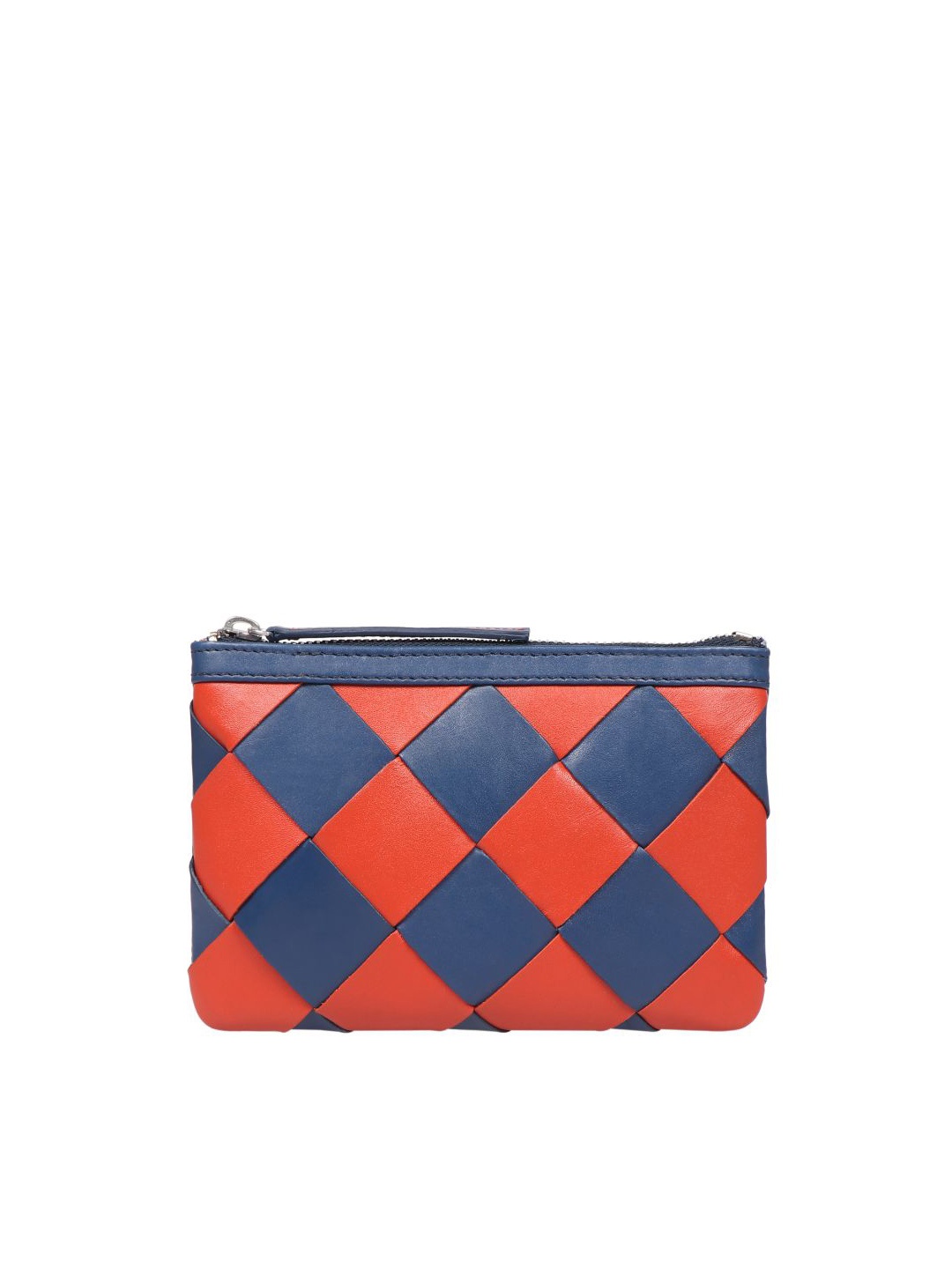 

Hidesign Women Checked Leather Purse Clutch, Blue