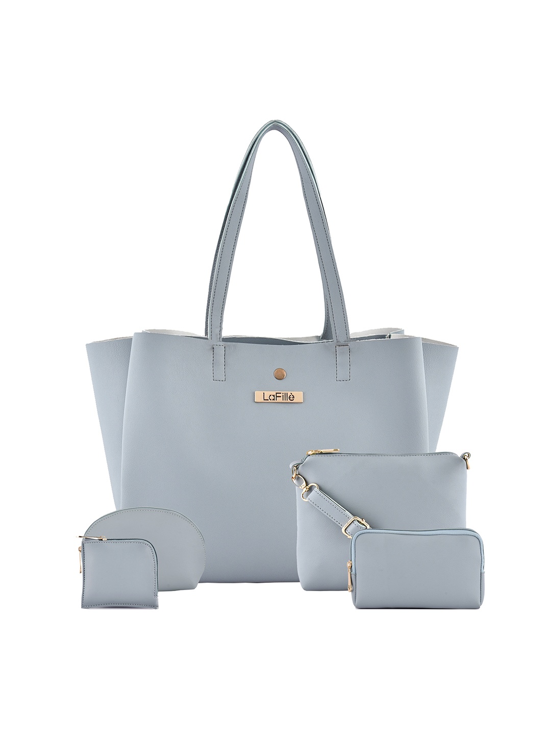 

LaFille Women Combo 5 Pieces PU Structured Shoulder Bag Set, Turquoise blue