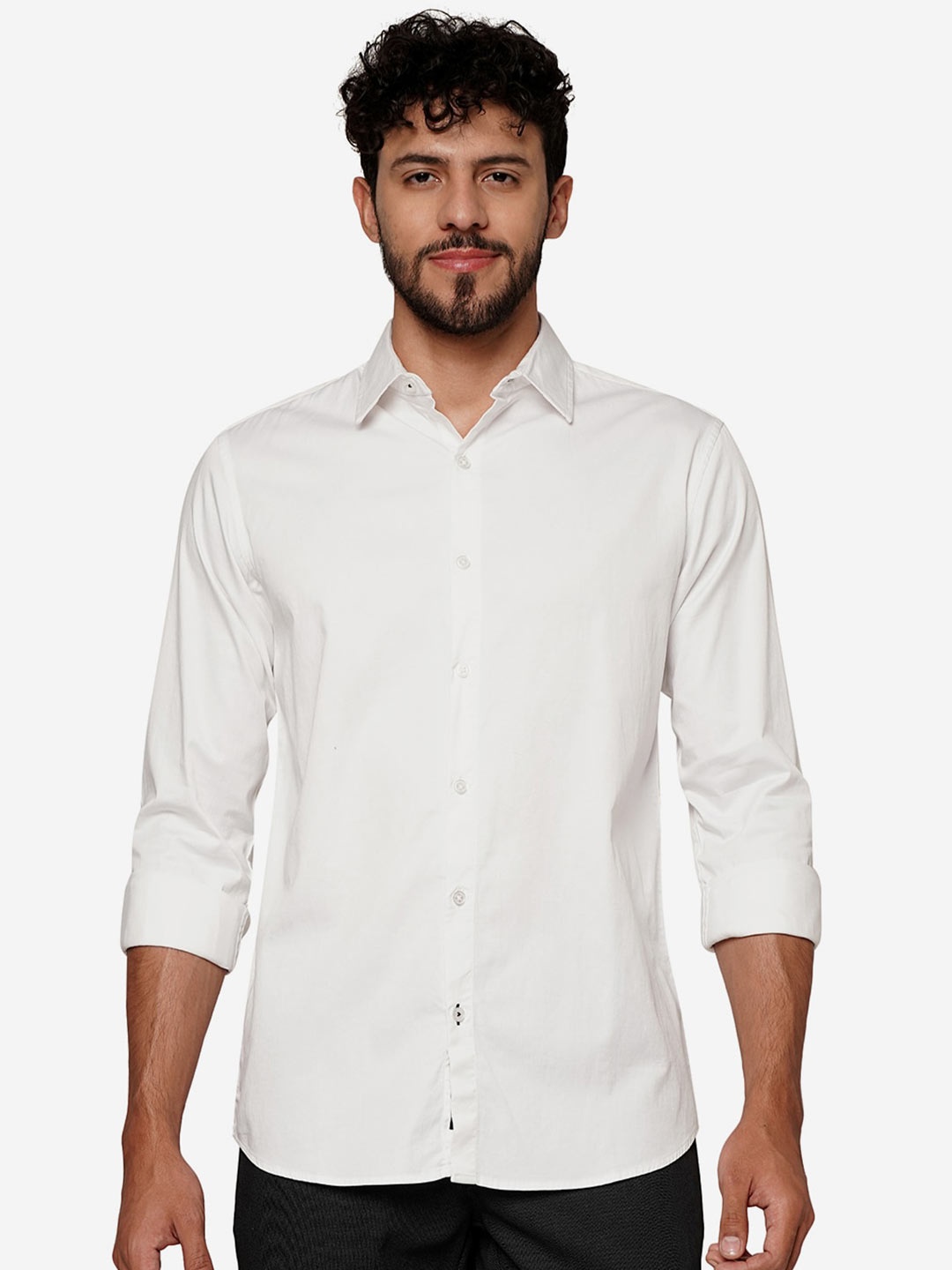 

JADE BLUE Slim Fit Opaque Casual Shirt, White