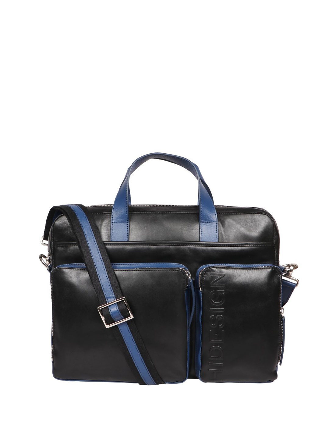 

Hidesign Men Leather Laptop Bag, Black