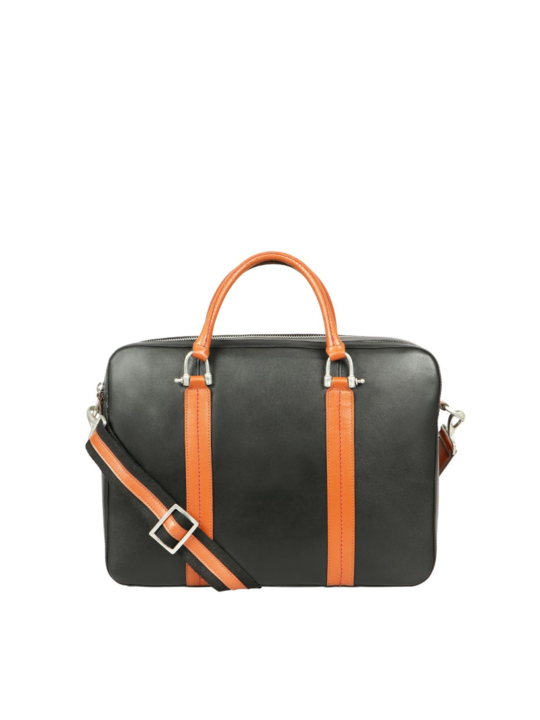 

Hidesign Men Leather Laptop Bag, Black