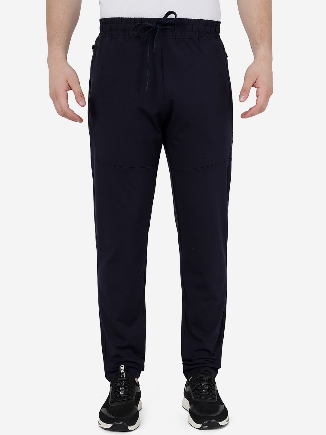 

JADE BLUE Men Mid-Rise Slim Fit Lycra Track Pants