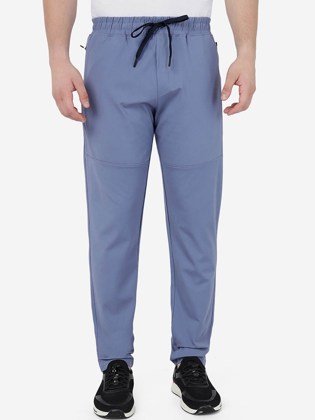 

JADE BLUE Men Mid-Rise Slim Fit Lycra Track Pants