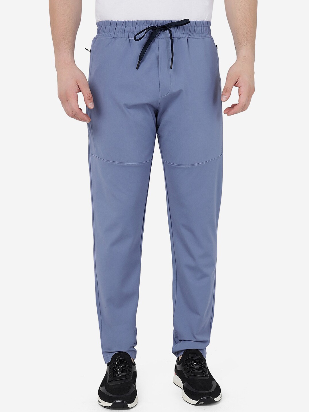 

JADE BLUE Men Mid-Rise Slim Fit Lycra Track Pants
