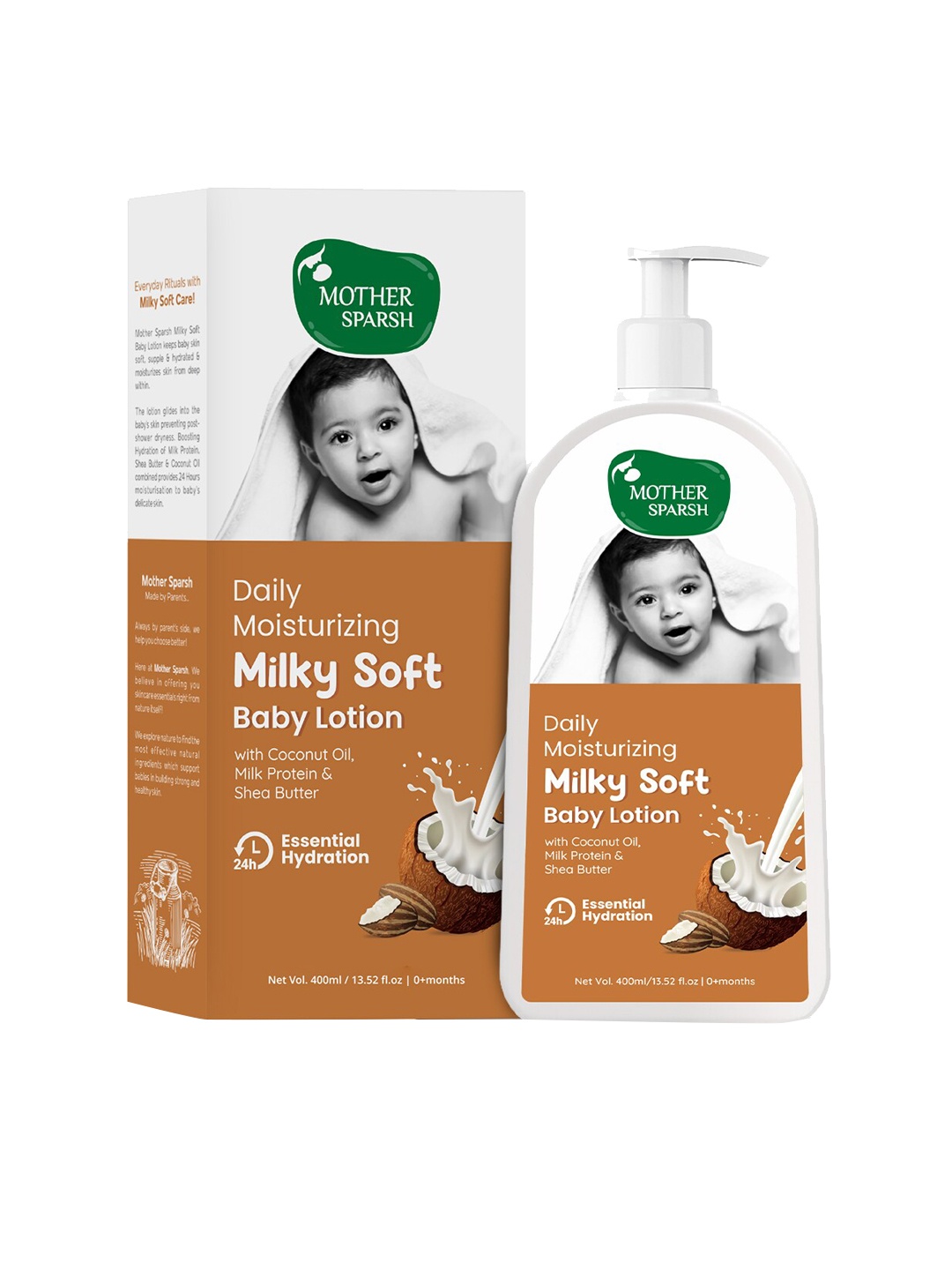 

Mother Sparsh Daily Moisturizing Milky Soft Baby Lotion with Shea Butter - 400 ml, White