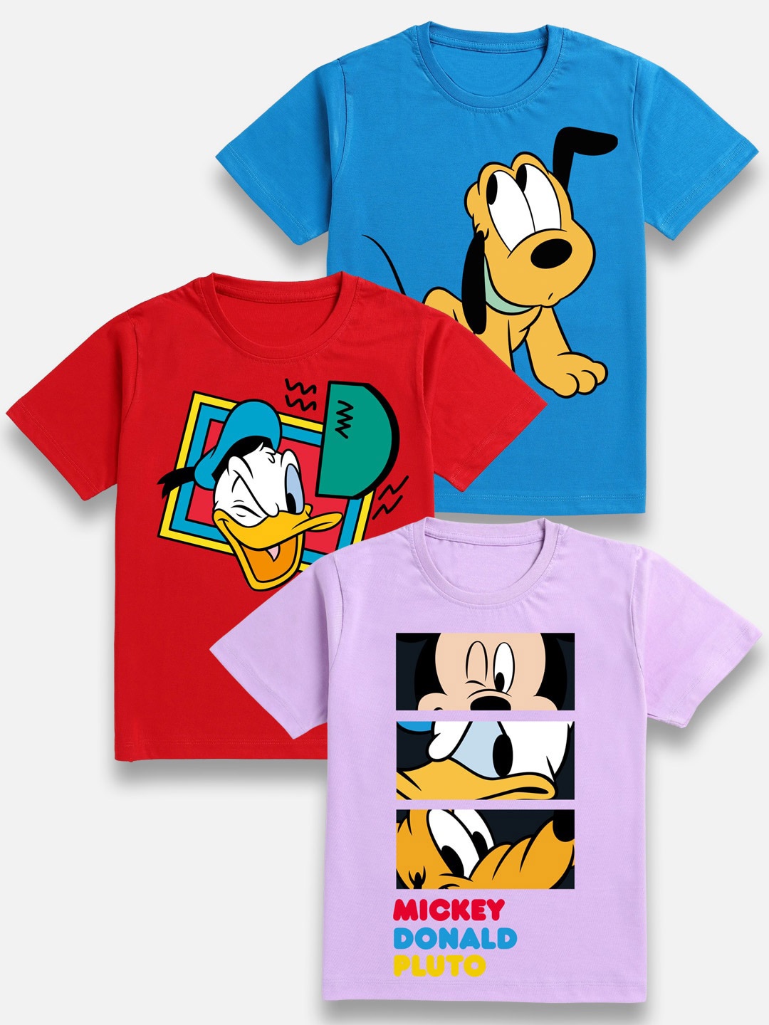 

BAESD Boys Pack of 3 Graphic Printed Cotton T-shirt, Blue