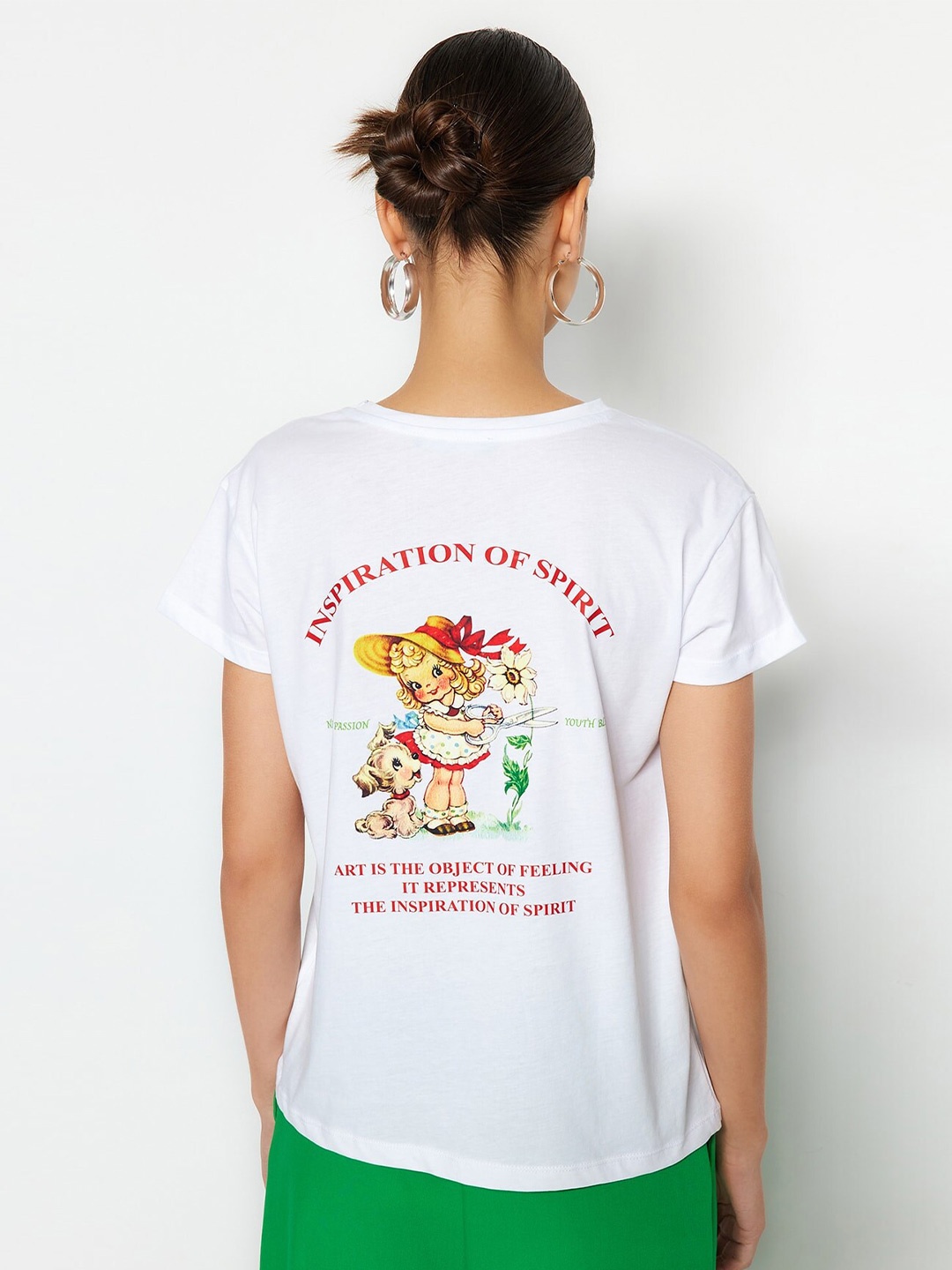 

Trendyol Graphic Printed Pure Cotton T-shirt, White