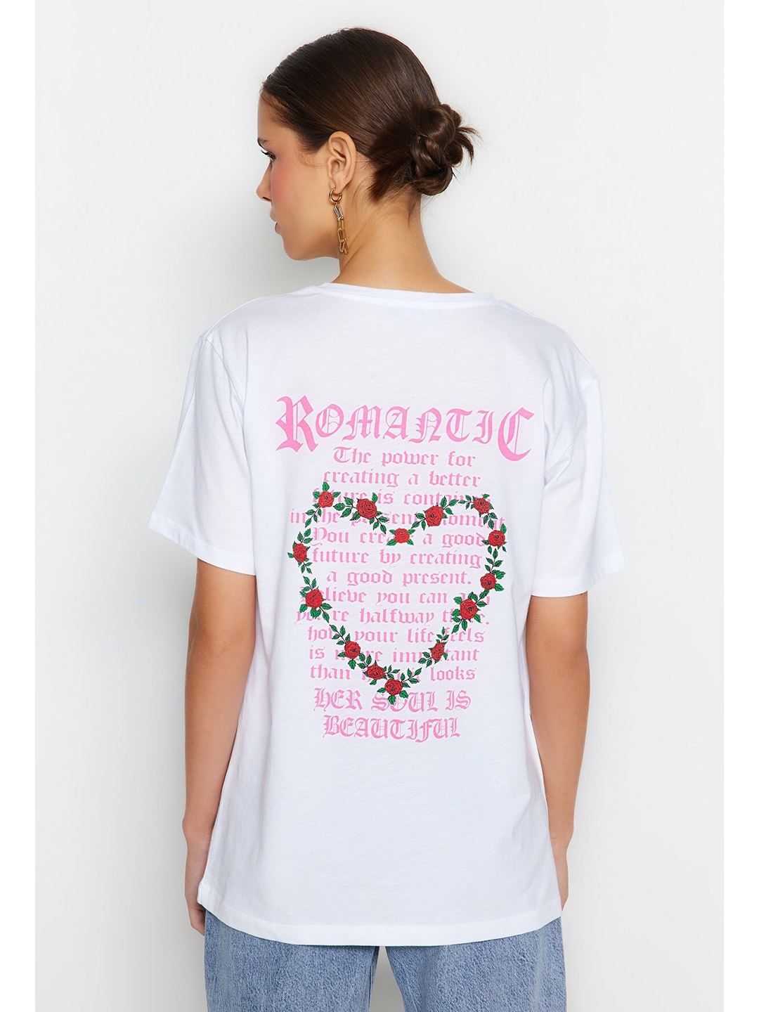 

Trendyol Typography Printed Pure Cotton T-Shirt, White