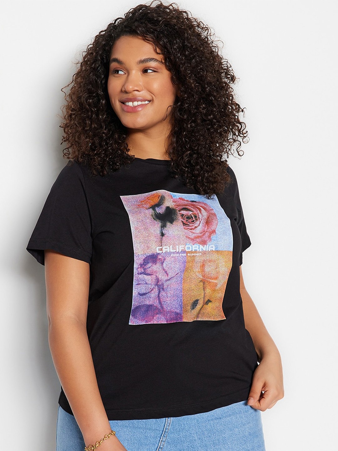 

Trendyol Typography Printed T-shirt, Black