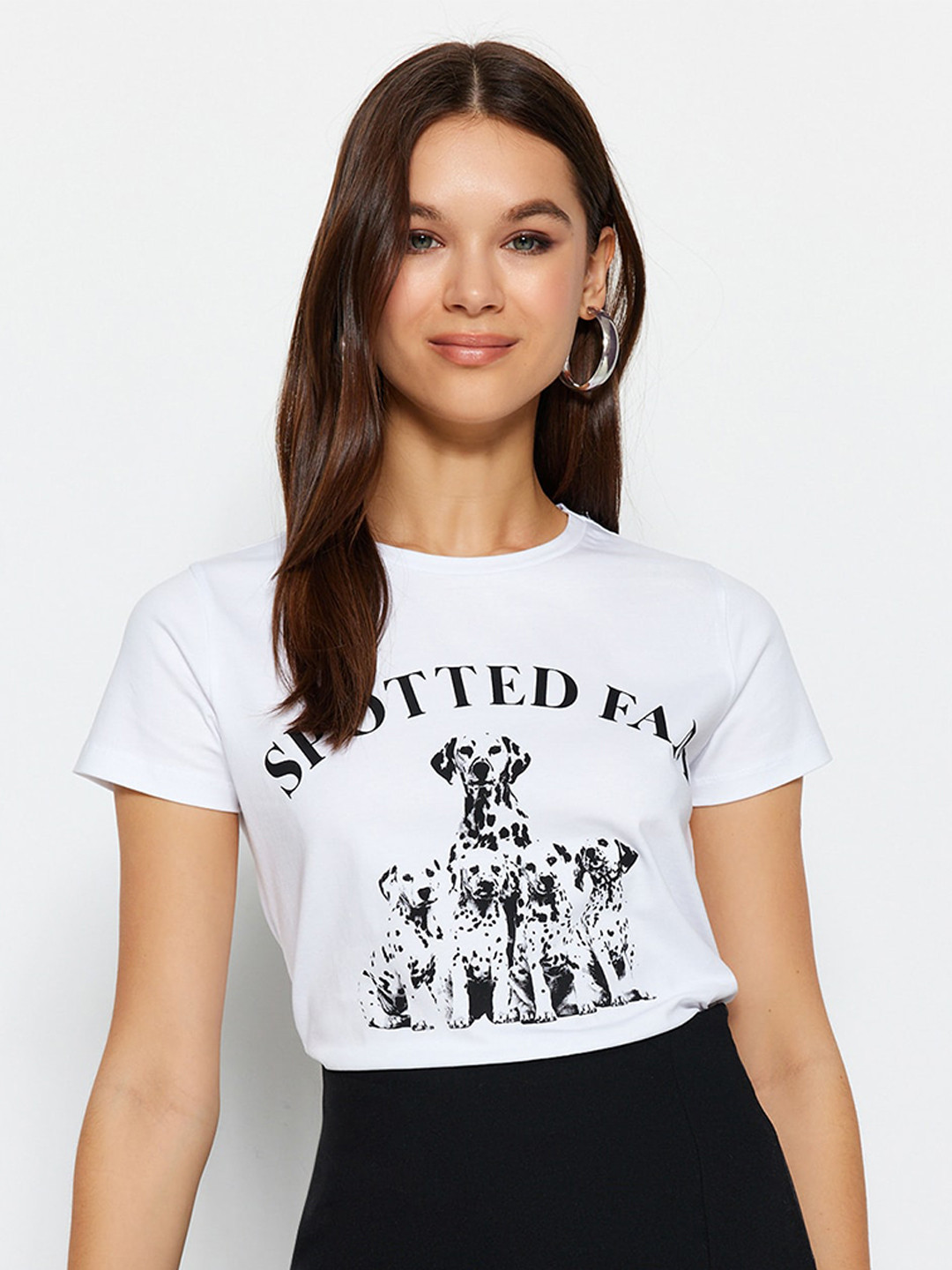 

Trendyol Typography Printed Round Neck T-Shirt, White