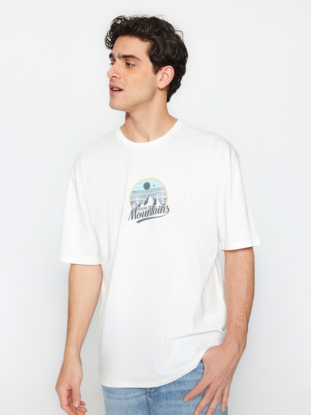 

Trendyol Typography Printed Pure Cotton T-shirt, White