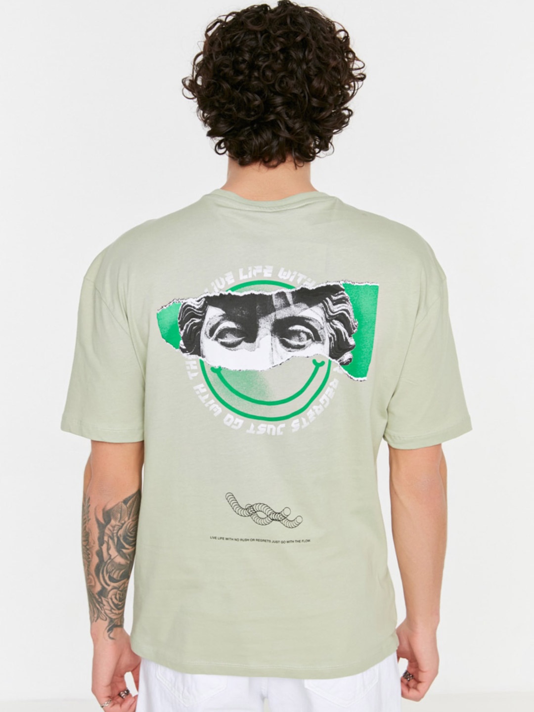 

Trendyol Graphic Printed Pure Cotton T-shirt, Green