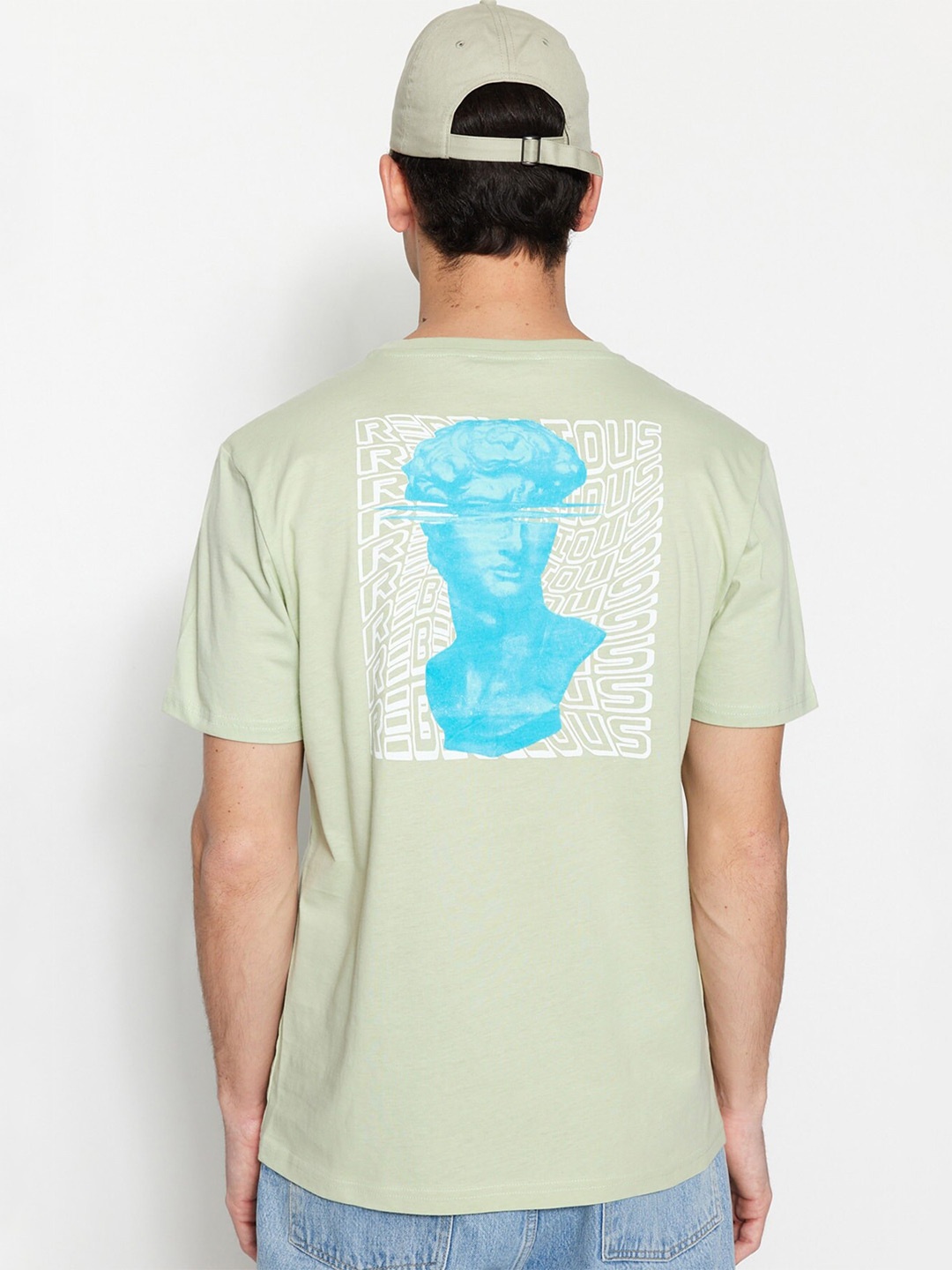 

Trendyol Graphic Printed Pure Cotton T-shirt, Green