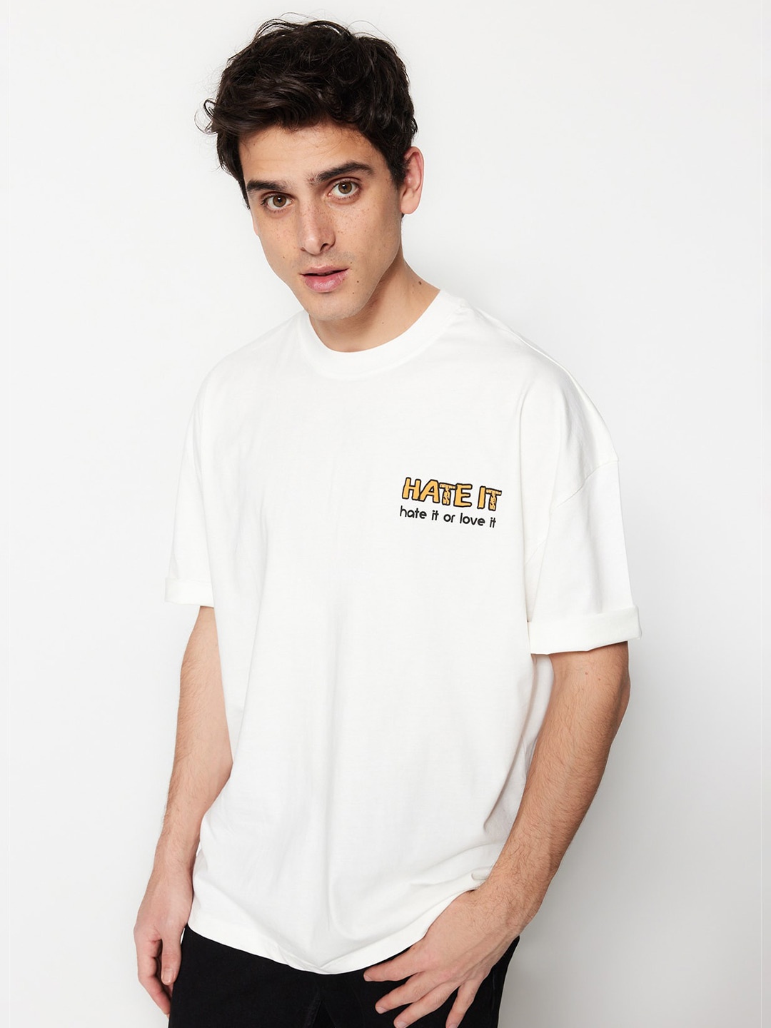 

Trendyol Typography Printed Pure Cotton T-shirt, White