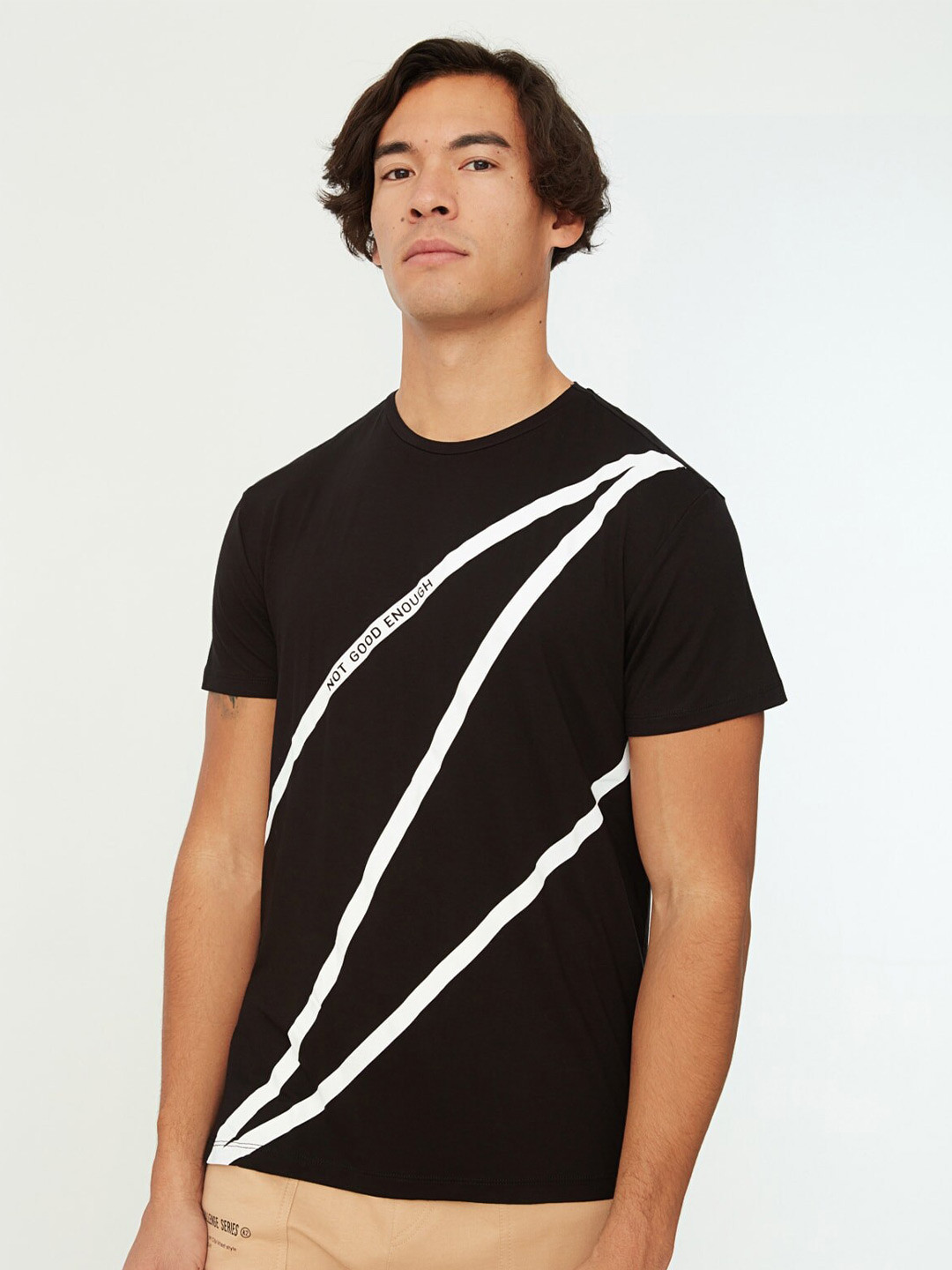 

Trendyol Abstract Printed Cotton T-shirt, Na