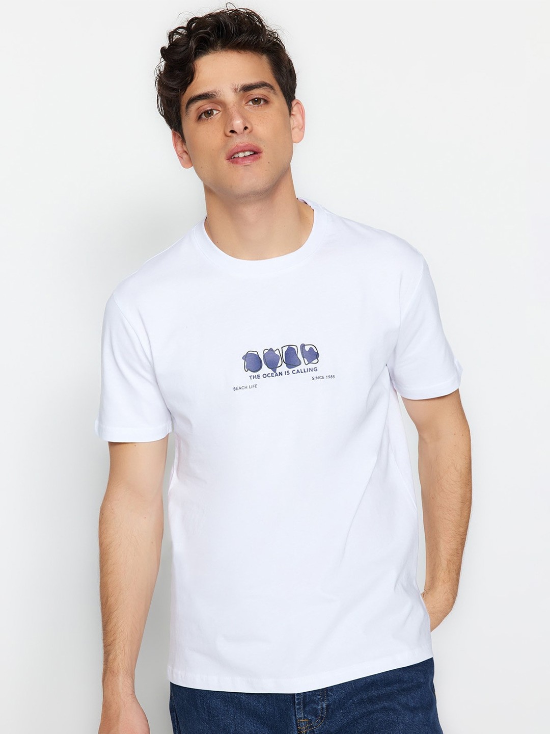

Trendyol Typography Printed T-shirt, White