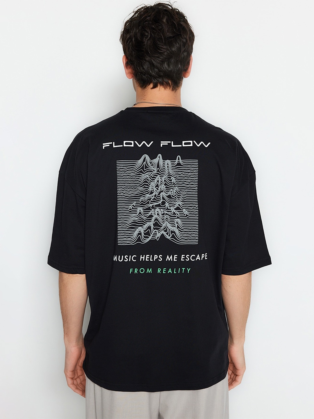 

Trendyol Graphic Printed Pure Cotton T-shirt, Black