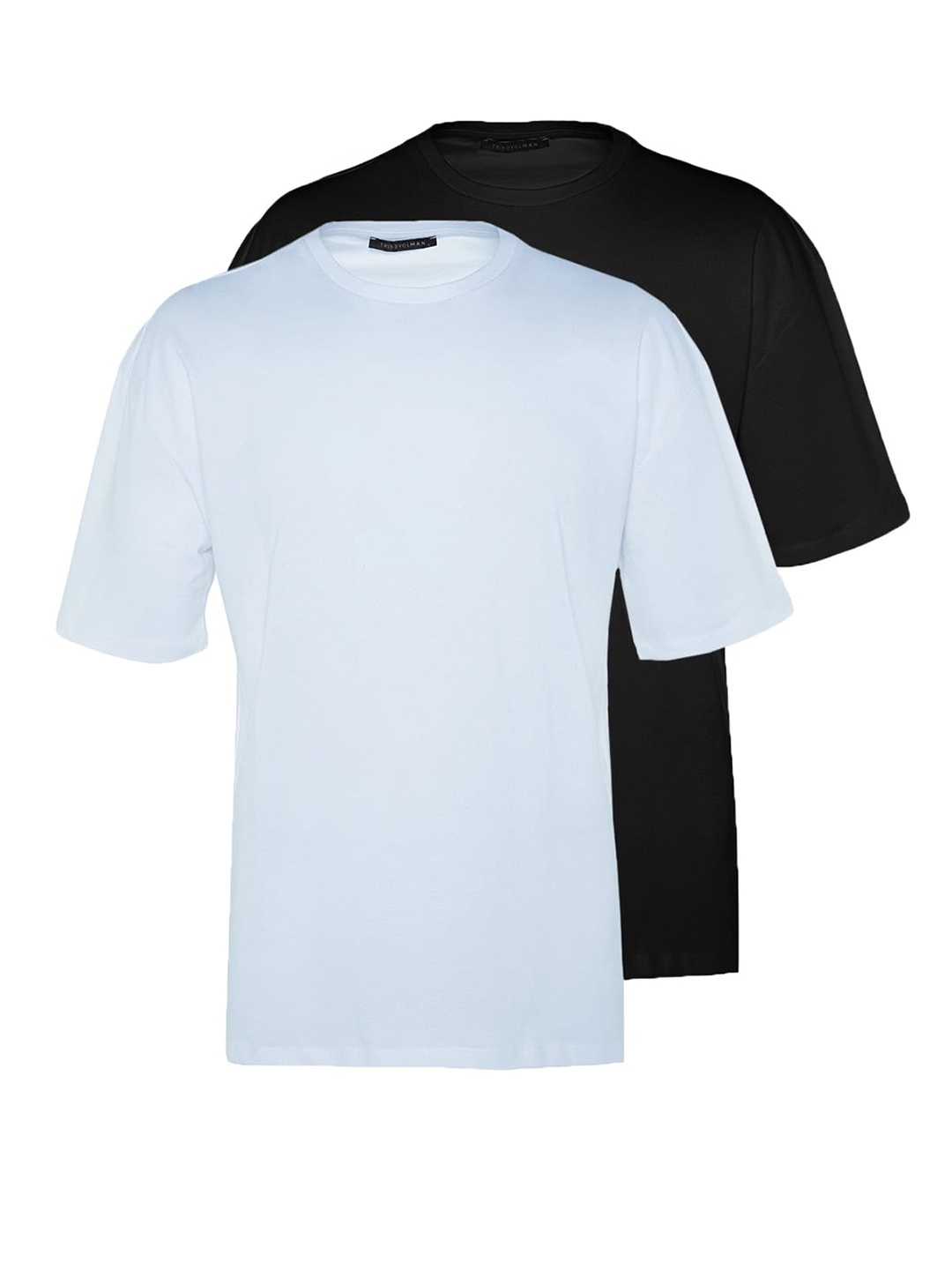 

Trendyol Pack Of 2 Round Neck Pure Cotton T-shirt, White