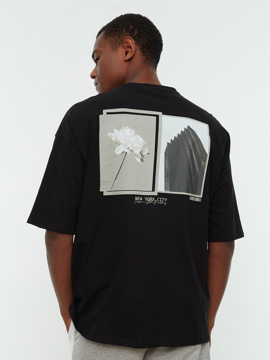 

Trendyol Floral Printed Round Neck T-shirt, Black