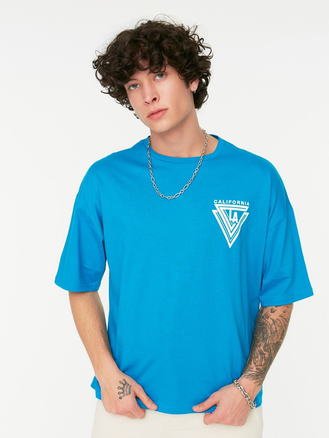 

Trendyol Typography Printed T-shirt, Blue