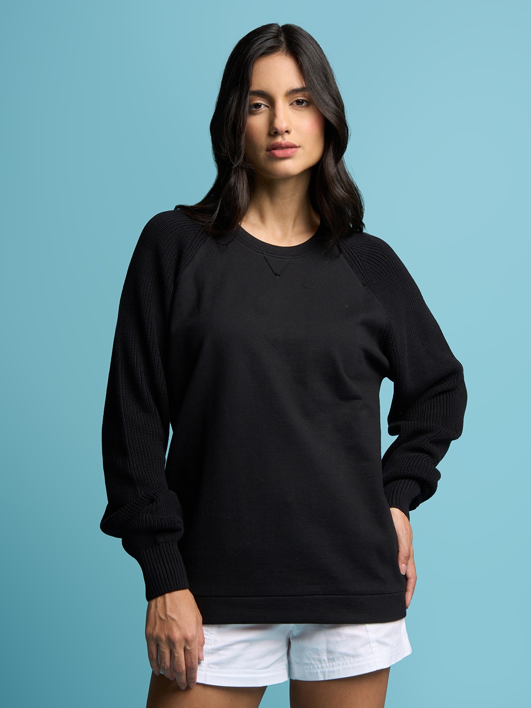 

Bonkers Corner Black Round Neck Long Sleeves Pullover Sweatshirt