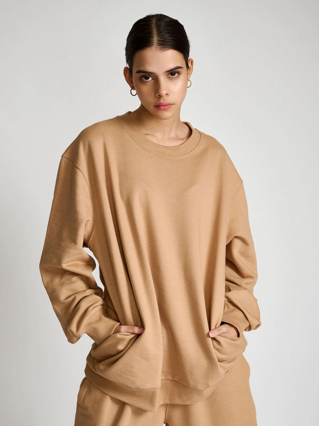 

Bonkers Corner Beige Round Neck Long Sleeves Cotton Sweatshirt