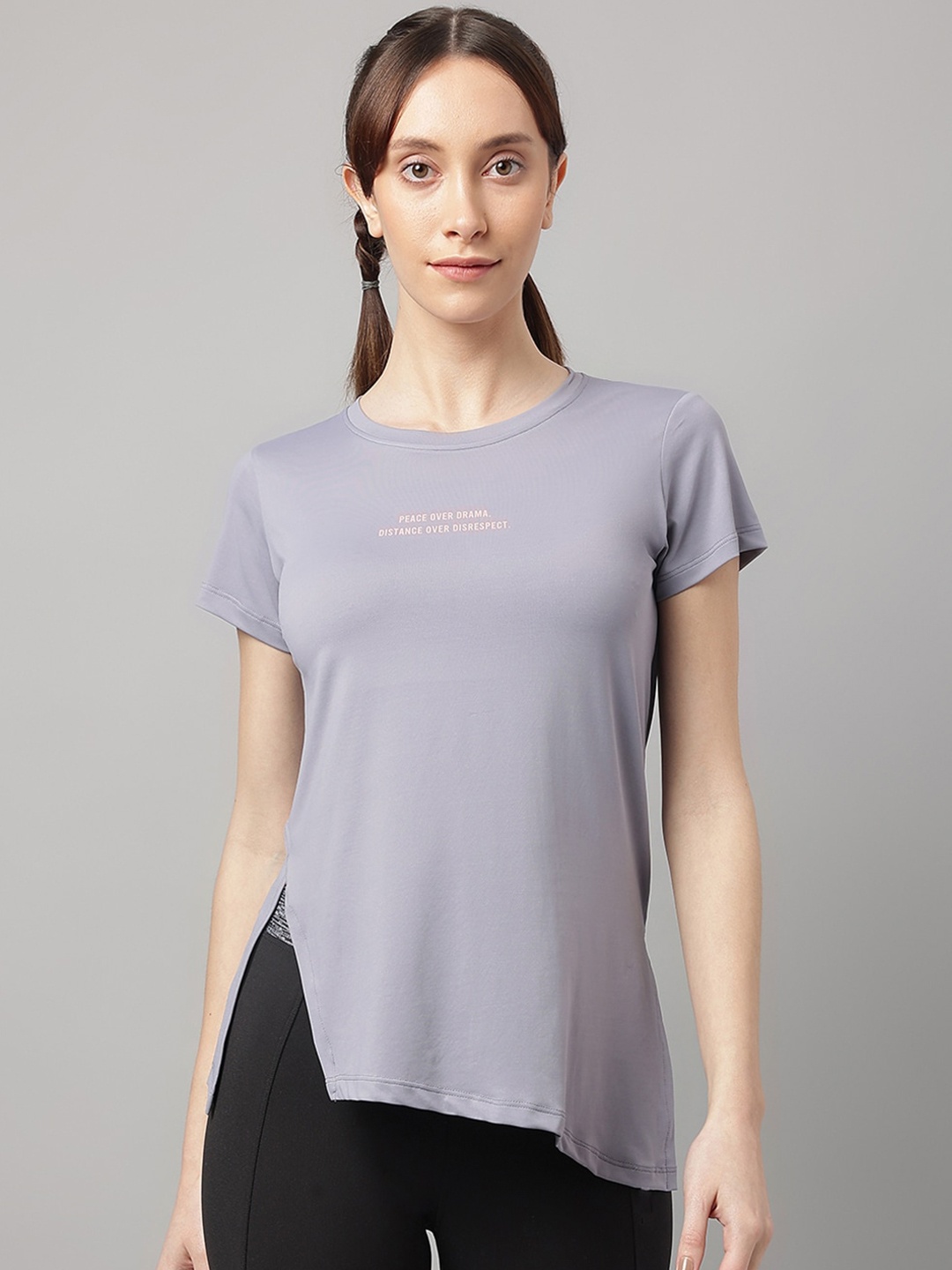 

MKH Typography Printed Dri-FIT Sports T-shirt, Grey