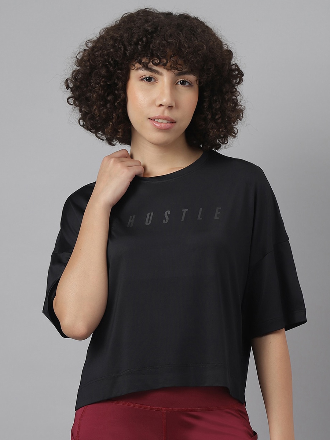 

MKH Typography Printed Dri-FIT Sports T-Shirt, Black