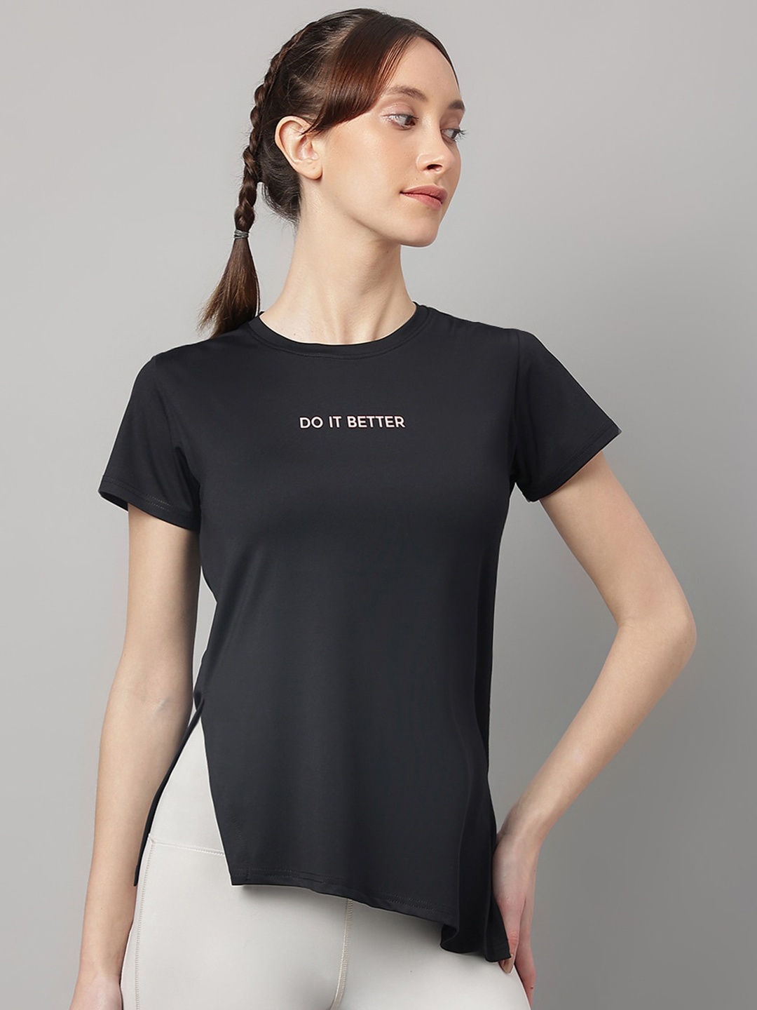

MKH Typography Printed Dri-FIT Sports T-shirt, Black