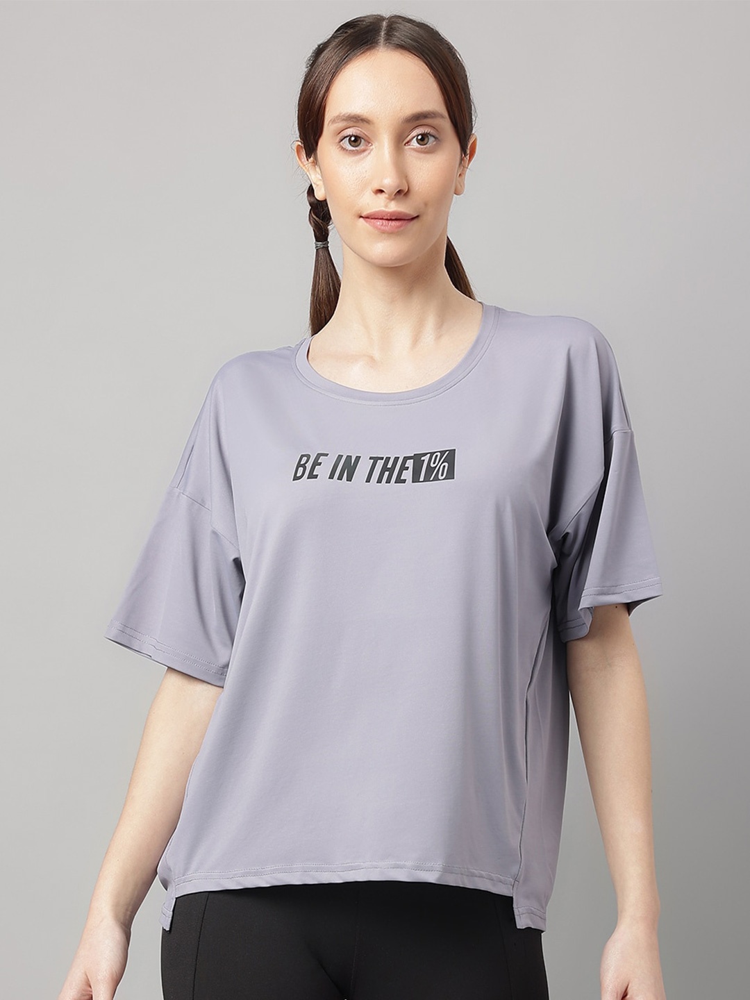 MKH Typography Printed Dri-FIT Sports T-shirt, Grey