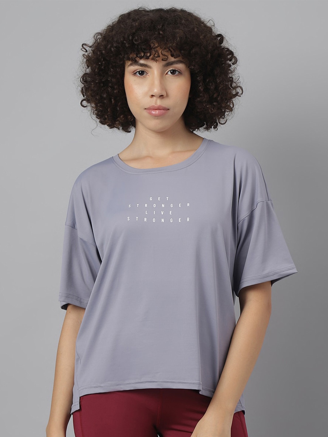 

MKH Typography Printed Dri-FIT Sports T-shirt, Grey