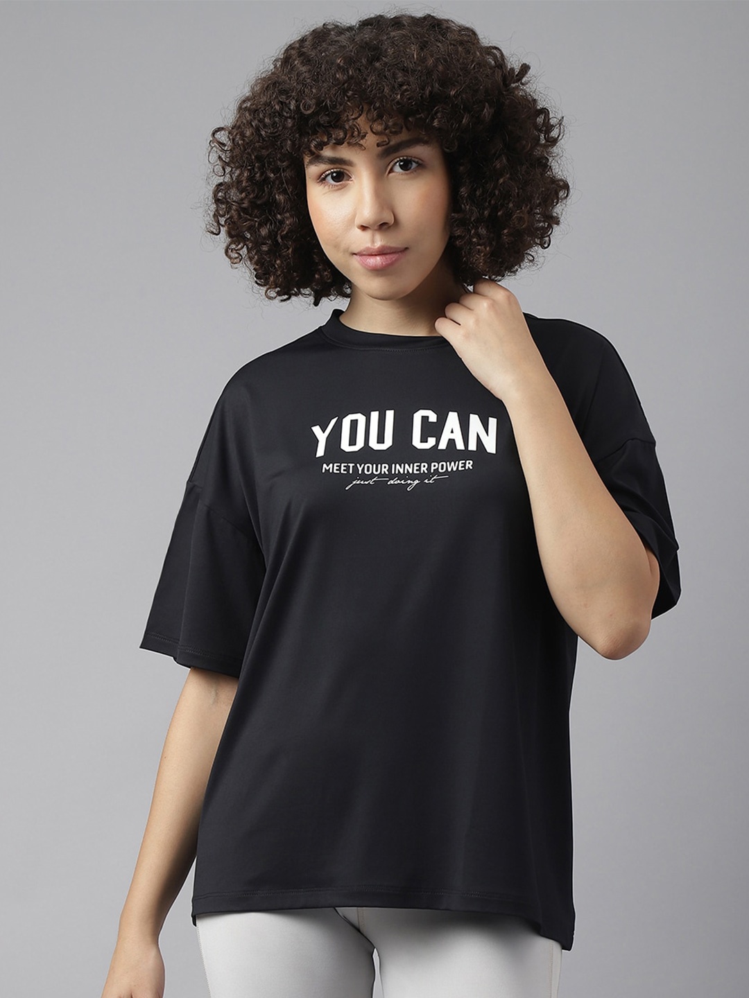 MKH Typography Printed Dri-FIT Sports T-shirt, Black