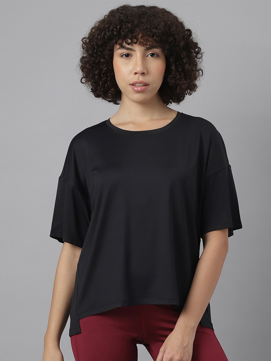 

MKH Drop Shoulder Sleeves Dri-FIT Sports T-Shirt, Black